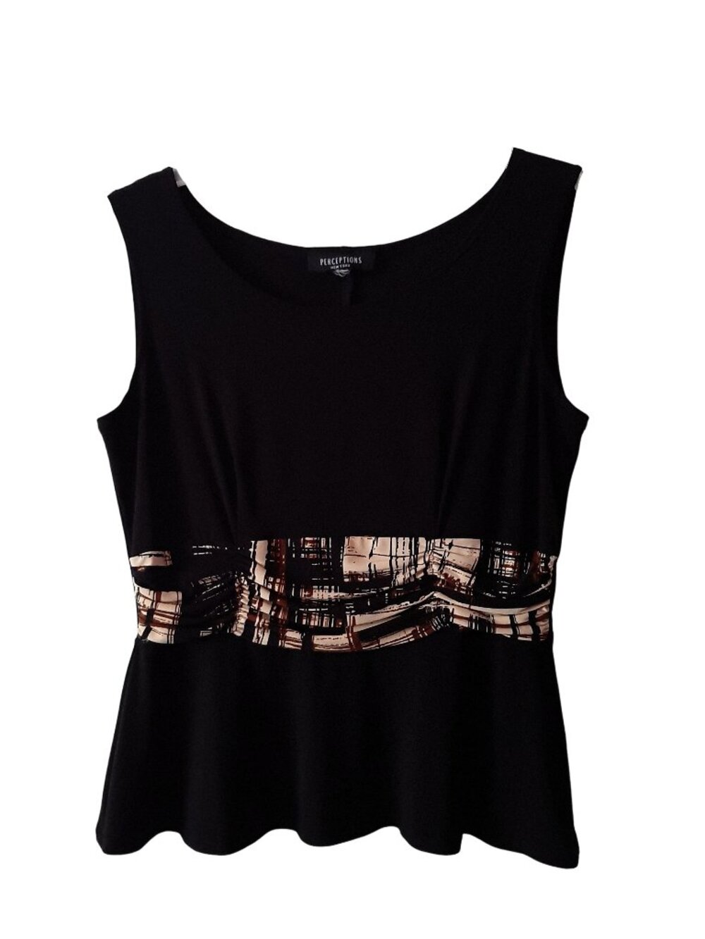Women Perceptions New York Black Sleeveless Blouse